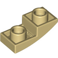 Lego destička 2x1 půl oblouku zakulacená hladká invertovaná, béžová (6251252)